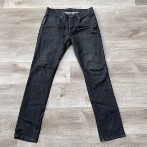 Kr3w K Standard Mens 33x32 Black Jeans Fly Button Slim Tapered Skater Drawstring